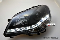 SW-DRL Scheinwerfer VW Polo 9N3 05/05-09 LED Tagfahrlicht black