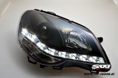SW-DRL Scheinwerfer VW Polo 9N3 05-09 LED Tagfahrlicht black LWR