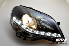 SW-DRL Scheinwerfer VW Polo 9N3 05-09 LED Tagfahrlicht black LWR
