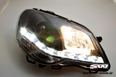 SW-DRL Scheinwerfer VW Polo 9N3 05-09 LED Tagfahrlicht black LWR