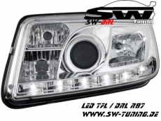 SW-DRL Scheinwerfer VW Bora 99-08 LED Tagfahrlicht R87 chrome