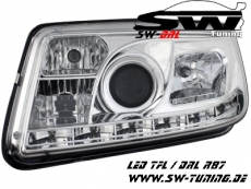 SW-DRL Scheinwerfer VW Bora 99-08 LED Tagfahrlicht R87 chrome