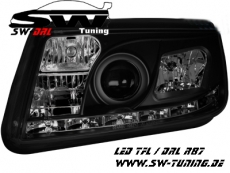 SW-DRL Scheinwerfer VW Bora 99-08 LED Tagfahrlicht R87 black