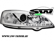 SW-Light Scheinwerfer fr Opel Astra G mit LED Standlicht chrome
