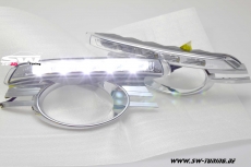LED Tagfahrlicht fr Mercedes C-Klasse W204 Avantgarde 07-11 chrom oval NSW
