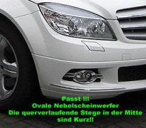 LED Tagfahrlicht fr Mercedes C-Klasse W204 Avantgarde 07-11 chrom oval NSW