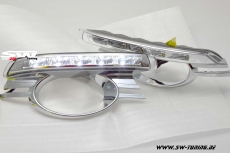 LED Tagfahrlicht fr Mercedes C-Klasse W204 Avantgarde 07-11 chrom oval NSW