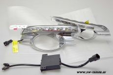 LED Tagfahrlicht fr Mercedes C-Klasse W204 Avantgarde 07-11 chrom oval NSW