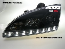 SW-DRL Scheinwerfer Ford Focus Mk2 04-08 LED Tagfahrlicht R87 Black
