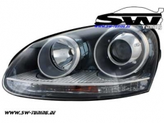 SW Scheinwerfer fr VW Golf V 03-07 im GTI-Look black/chrome