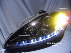 SW-Light Scheinwerfer Seat Leon 1P1 09-12 LED Standlicht black
