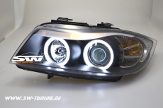Angel Eye Scheinwerfer 3er BMW E90/E91 05-09 CCFL-Standlichtringe black