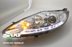 SW-Light Scheinwerfer Ford Fiesta JA8 Mk7 08-13 LED Standlicht Chrome