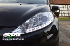 SW-Light Scheinwerfer Ford Fiesta JA8 Mk7 08-13 LED Standlicht Chrome