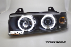 Angel Eye Scheinwerfer 3er BMW E36 Cabrio/Coupe CCFL-SLR Black 2Trig
