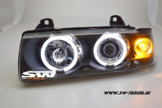 Angel Eye Scheinwerfer 3er BMW E36 Cabrio/Coupe CCFL-SLR Black 2Trig