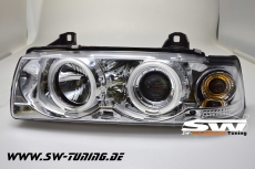 Angel Eye Scheinwerfer 3er BMW E36 Limo+Touring CCFL-SLR chrom 4/5Trig