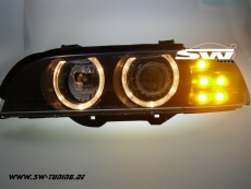 Angel Eye headlights BMW E39 95-00 LED indicator black