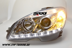 SW-DRL Scheinwerfer fr Mercedes C-Klasse W204 07-11 LED Tagfahrlicht R87