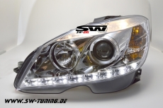 SW-DRL Scheinwerfer fr Mercedes C-Klasse W204 07-11 LED Tagfahrlicht R87