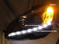 SW-DRL Scheinwerfer fr Mercedes C-Klasse W204 07-11 LED-TFL R87 black