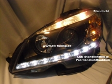 SW-DRL Scheinwerfer fr Mercedes C-Klasse W204 07-11 LED-TFL R87 black