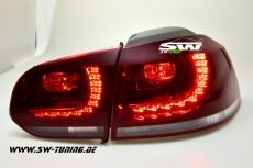 LED Rckleuchten R-Look fr VW Golf VI 08-12 red/crystal (Auch Serien LED)