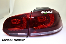 LED Rckleuchten R-Look fr VW Golf VI 08-12 red/crystal (Auch Serien LED)