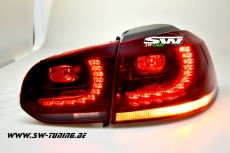 LED Rckleuchten R-Look fr VW Golf VI 08-12 red/crystal (Auch Serien LED)