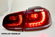 LED Rckleuchten R-Look fr VW Golf VI 08-12 red/crystal (Auch Serien LED)