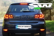 LED Rckleuchten R-Look fr VW Golf VI 08-12 red/crystal (Auch Serien LED)
