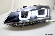 SW-Light headlights VW Polo V 6R 6C 10-17 LED U-Tube positionslight black