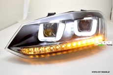 SW-Light headlights VW Polo V 6R 6C 10-17 LED U-Tube positionslight black