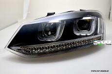 SW-Light headlights VW Polo V 6R 6C 10-17 LED U-Tube positionslight black
