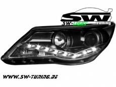 SW-Light Scheinwerfer VW Tiguan 5N 07-11 LED TFL-Optic black