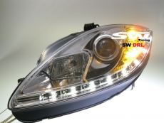 SW-DRL Scheinwerfer Seat Leon 1P1 09-13 LED Tagfahrlicht R87 chrom