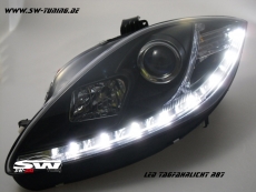 SW-DRL Scheinwerfer Seat Leon 1P1 09-13 LED Tagfahrlicht R87 black
