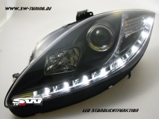 SW-DRL Scheinwerfer Seat Leon 1P1 09-13 LED Tagfahrlicht R87 black