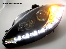 SW-DRL Scheinwerfer Seat Leon 1P1 09-13 LED Tagfahrlicht R87 black