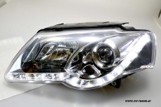 SW-Light Scheinwerfer fr VW Passat 3C B6 05-10 LED Tagfahrlicht chrom