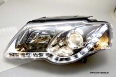 SW-Light Scheinwerfer fr VW Passat 3C B6 05-10 LED Tagfahrlicht chrom