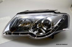 SW-Light Scheinwerfer fr VW Passat 3C B6 05-10 LED Tagfahrlicht chrom