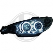 Angel Eye Scheinwerfer Peugeot 206 98-07 CCFL-SLR chrome