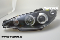 Angel Eye Scheinwerfer Peugeot 206 98-07 CCFL-SLR black