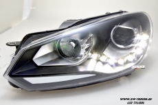 SW-DRL Scheinwerfer VW Golf 6 Typ 5K1 08-13 LED Tagfahrlicht black
