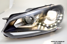 SW-DRL Scheinwerfer VW Golf 6 Typ 5K1 08-13 LED Tagfahrlicht black