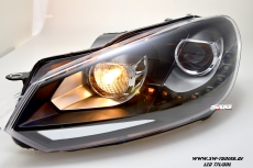 SW-DRL Scheinwerfer VW Golf 6 Typ 5K1 08-13 LED Tagfahrlicht black