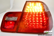 LED Rckleuchten fr 3er BMW E46 LCI Limo 02-04 red/crystal 4-teilig