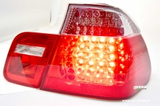 LED Rckleuchten fr BMW 3er E46 Lim 98-01 red/crystal 4-teilig