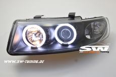 Angel Eye Scheinwerfer Seat Leon 1M / Toldeo 99-05 CCFL Standlichtringe Black